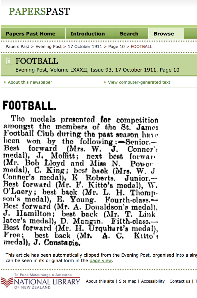 Papers Past >Evening Post >17 October 1911 >Page 10 >FOOTBALL-KITTO
