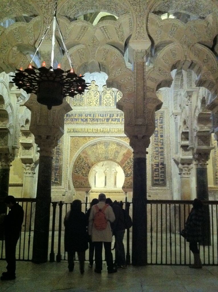Inside the Great Mosque at Cordoba, Spain, 