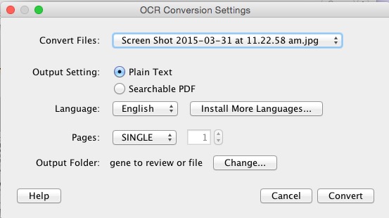 Conversion Settings PDF OCR X 2