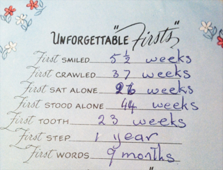 Unforgetable firsts from Pink Baby Card