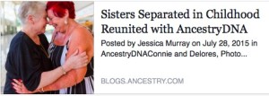 DNA testing reunites sisters.