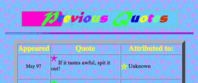 Quote of the Month - Geocities