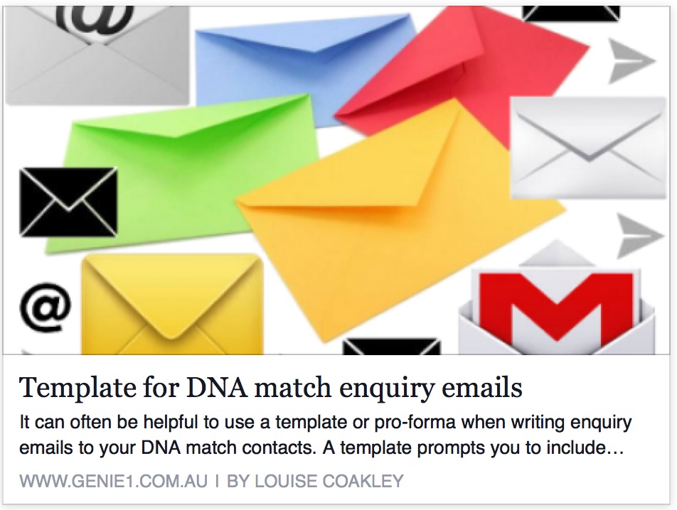 Template for DNA match enquiry emails