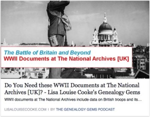 Lisa Louise Cooke Post about new WWII documents at UK Archived
