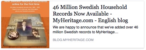 Family history help online: 46 million Swedish records to MyHeritage