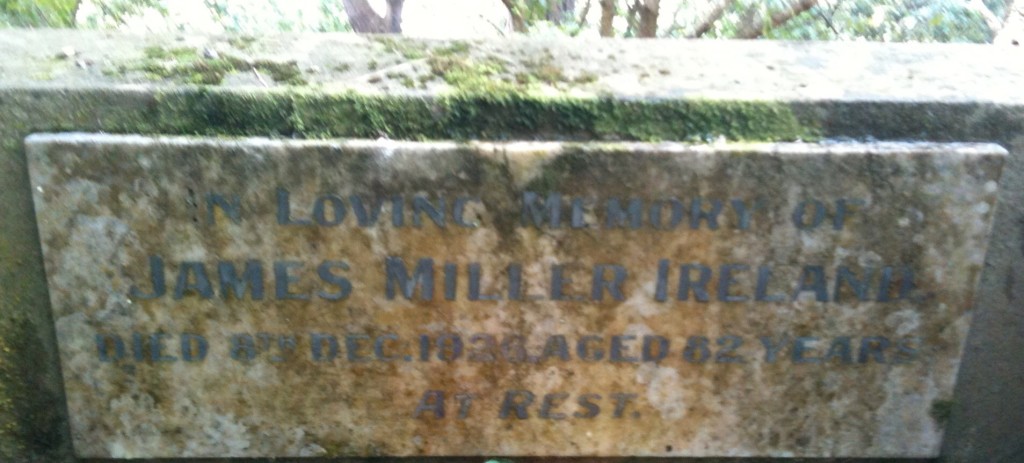 Buriel place of James Miller Ireland and wife Mary Scott McDonald
