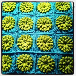 Crocheted Granny Squares Custion