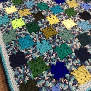 Blues and Greens Patchwork crochet