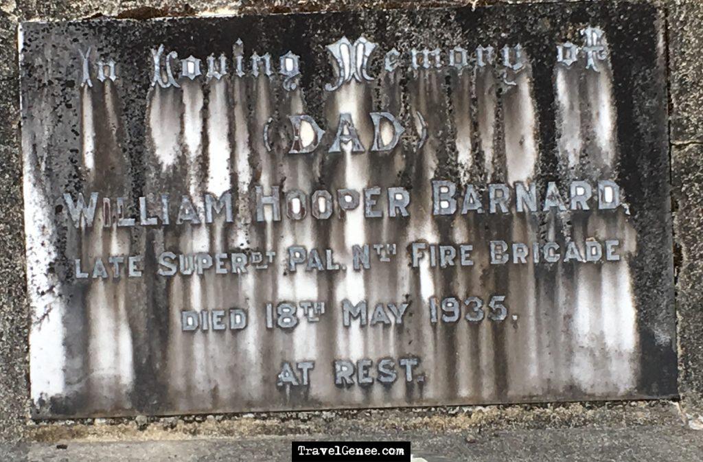 William Hooper Barnard Grave marker
