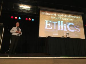 Blaine Bettinger presenting the Ethics talk.