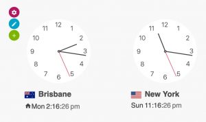 Time and date clocks around the world